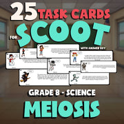 Meiosis SCOOT TASK CARDS Science Game - No Prep Grade 8 Review Activity