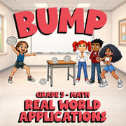 Real World Applications BUMP Math Game - No Prep Grade 5 Review Activity