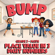 Place Value in 3 Digit Numbers BUMP Math Game - No Prep Grade 3 Review Activity