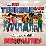 Inequalities BIG TERRIBLE GAME - No Prep Grade 6 Math Review Activity