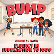 Fluency in Subtraction to 1000 BUMP Math Game - No Prep Grade 3 Review Activity