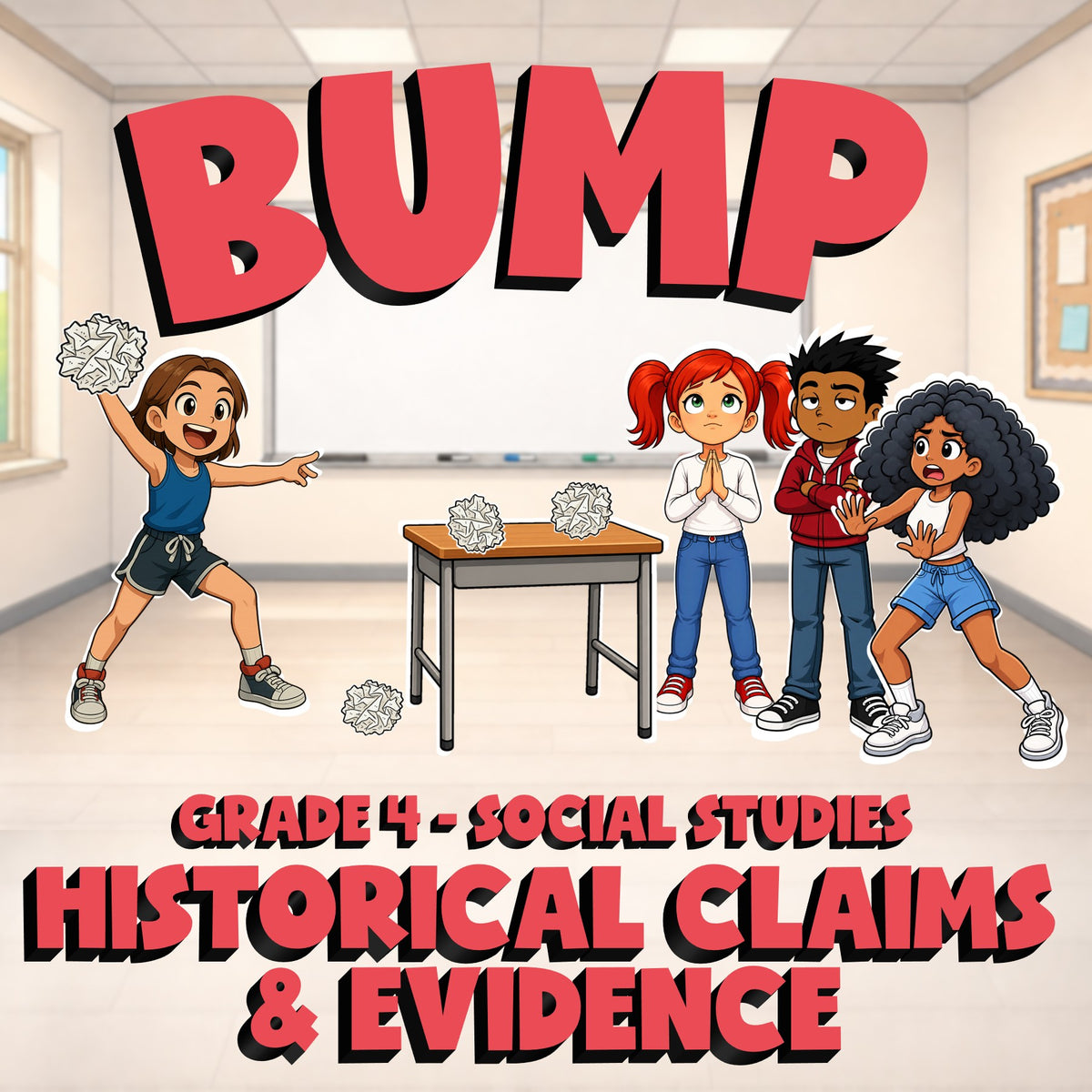 Historical Claims & Evidence BUMP Socials Game - No Prep Grade 4 Review Activity