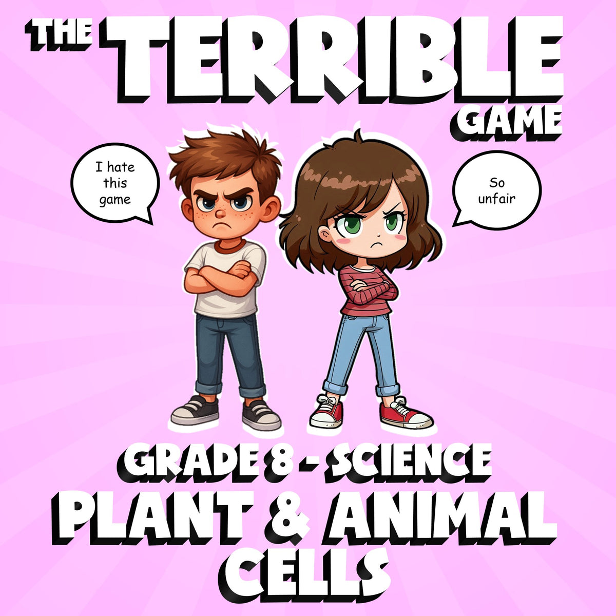 Plant & Animal Cells THE TERRIBLE GAME - No Prep Grade 8 Science Review Activity