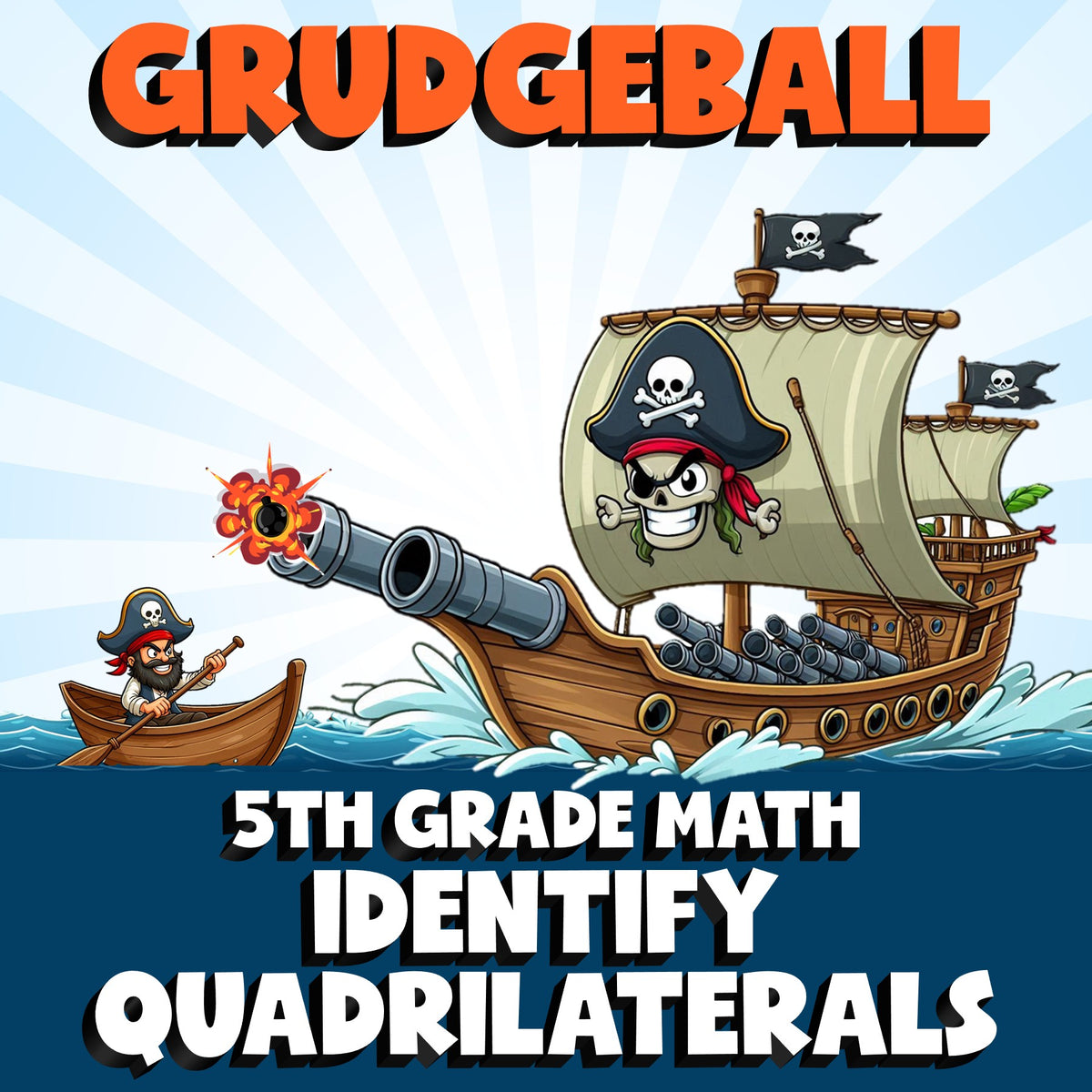 Identify Quadrilaterals GRUDGEBALL Math Game - No Prep Grade 5 Review Activity