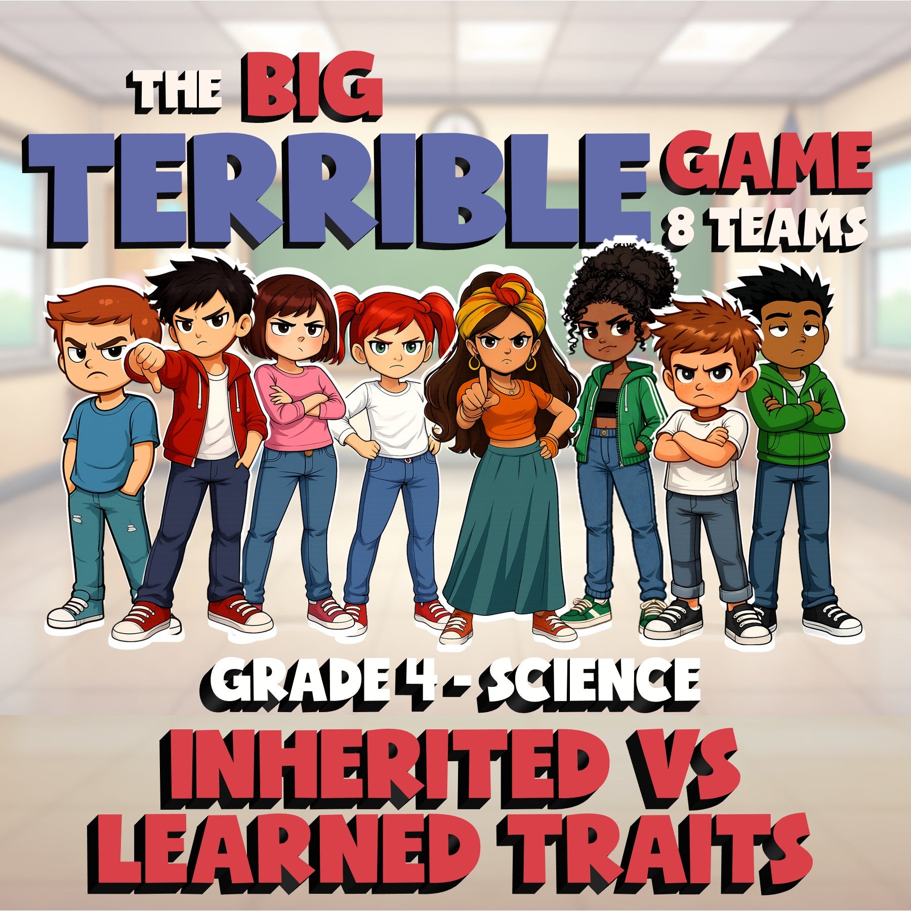 Inherited vs Learned Traits BIG TERRIBLE GAME - No Prep Grade 4 Science Review