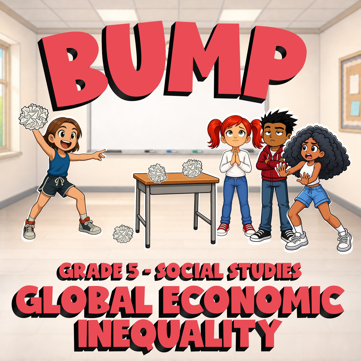 Global Economic Inequality BUMP Socials Game - No Prep Grade 5 Review Activity