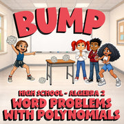 Word Problems with Polynomials BUMP Math Game - No Prep Algebra 2 Review