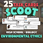 Environmental Ethics SCOOT TASK CARDS Science Game - No Prep Biology Review
