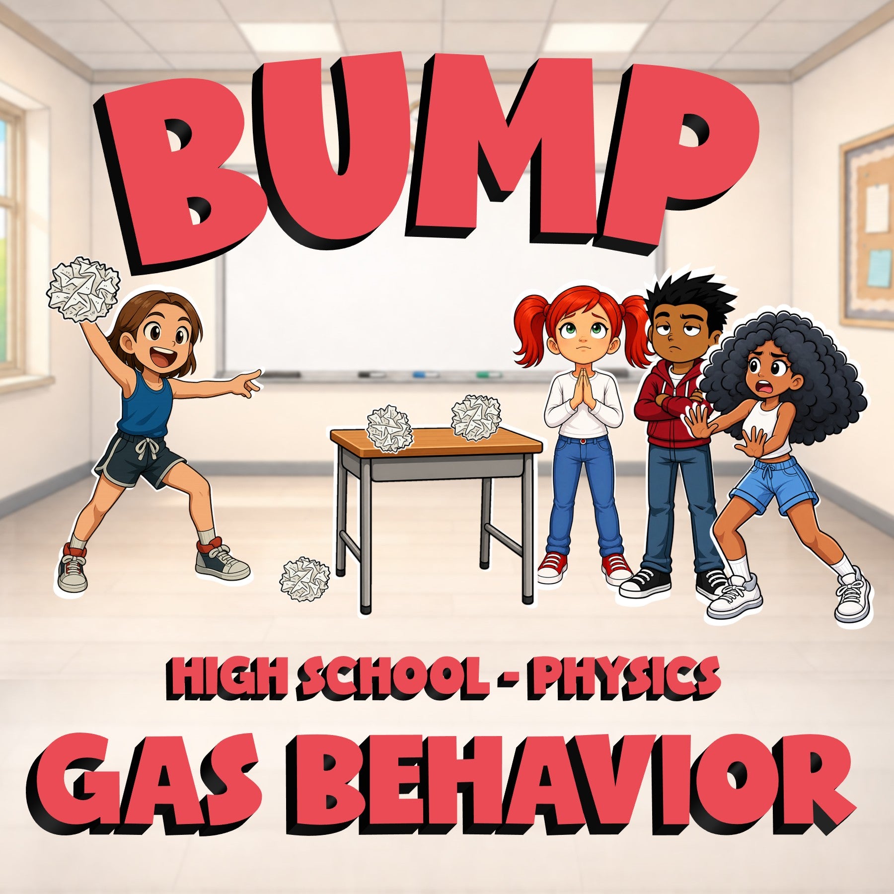 Gas Behavior BUMP Science Game - No Prep Physics Review Activity