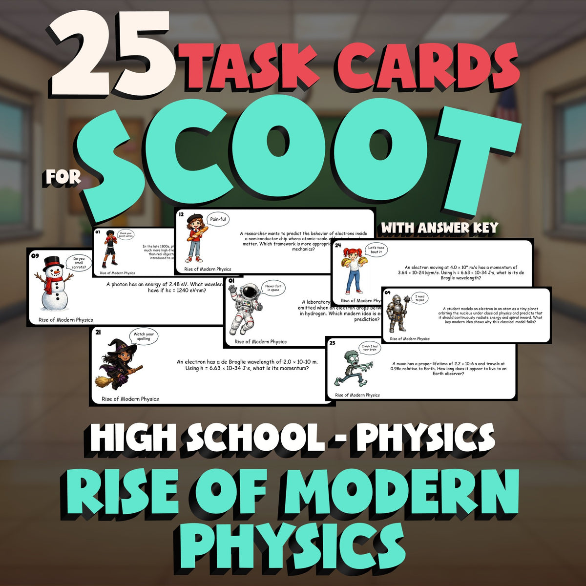 Rise of Modern Physics SCOOT TASK CARDS Science Game - No Prep Physics Review