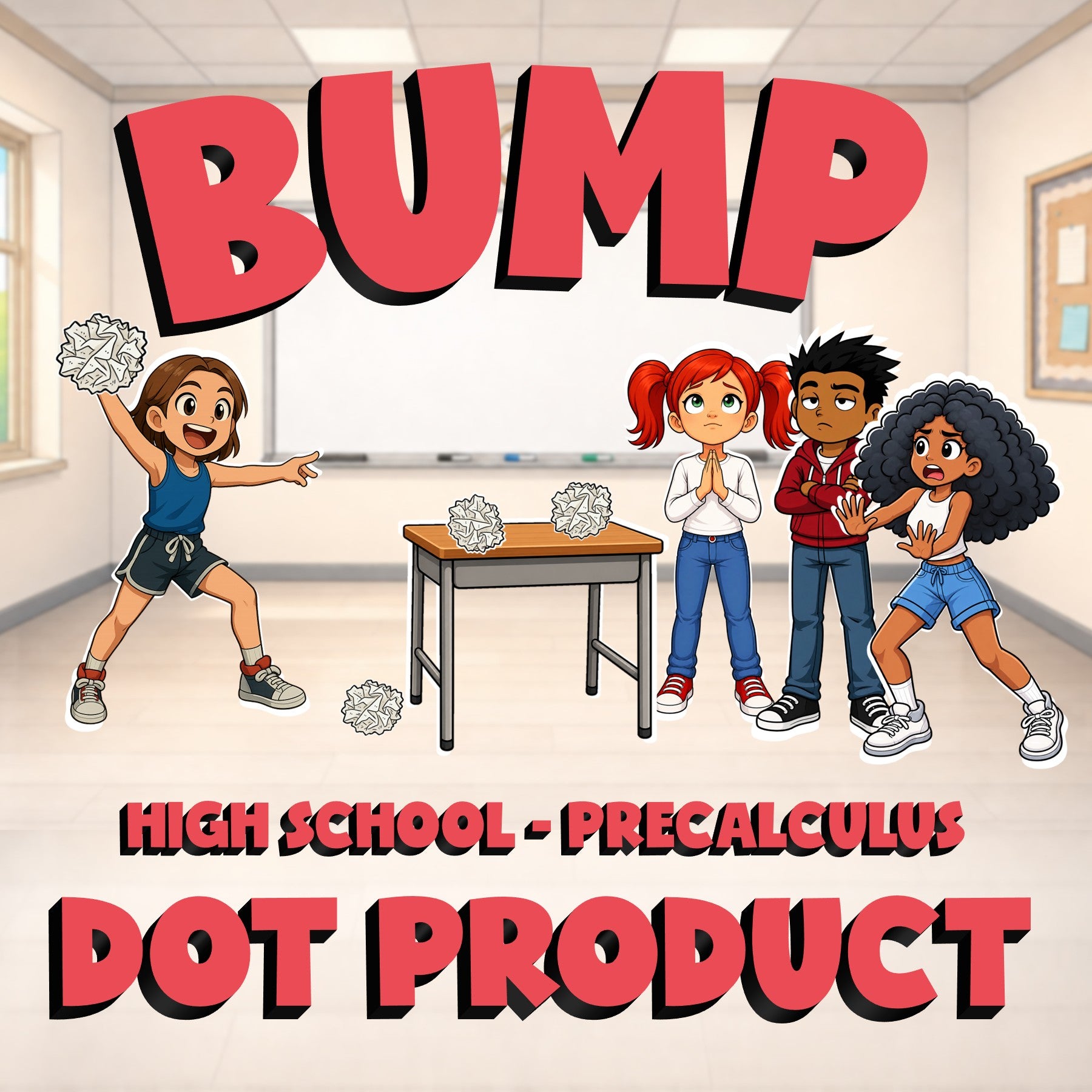 Dot Product BUMP Math Game - No Prep PreCalculus Review Activity