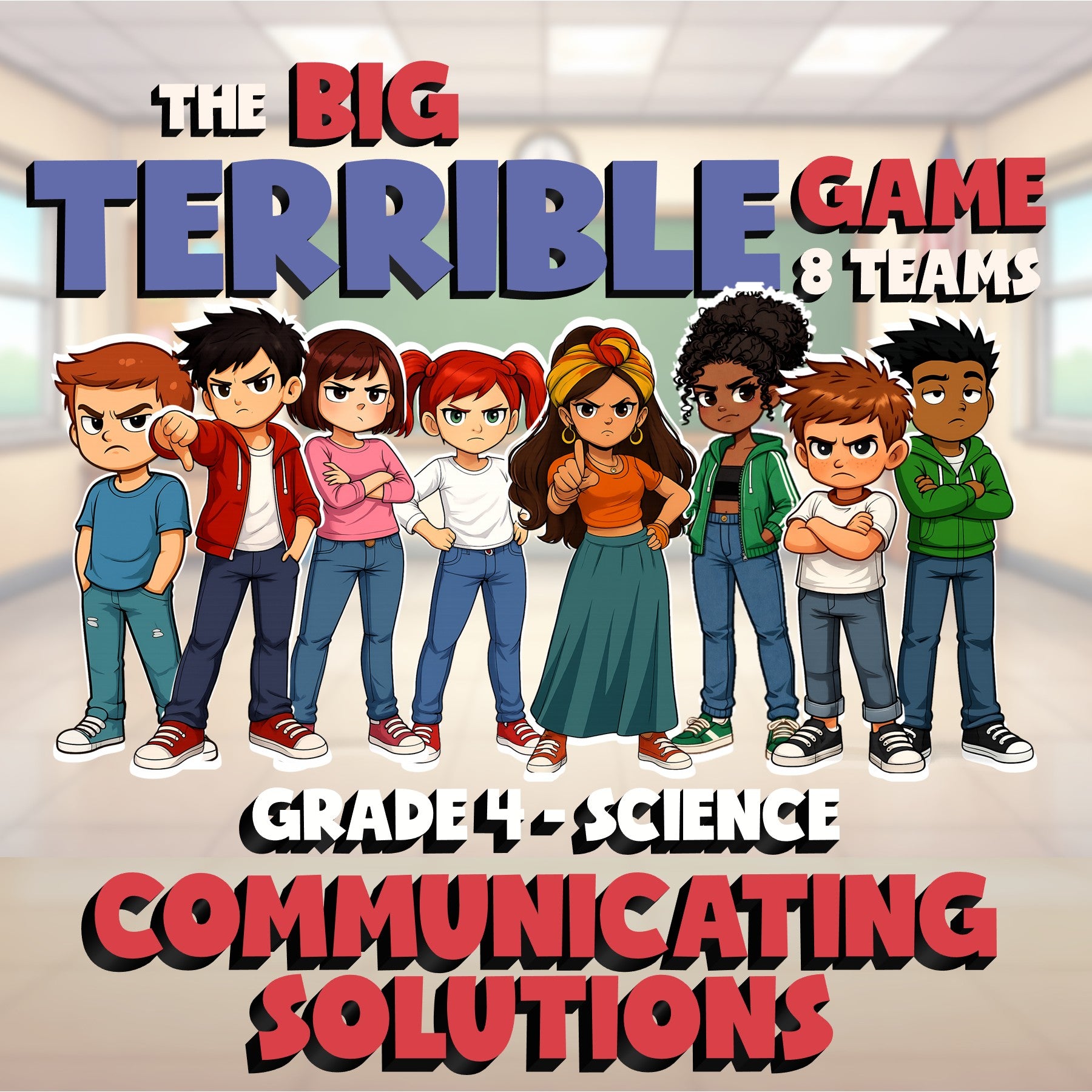 Communicating Solutions BIG TERRIBLE GAME - No Prep Grade 4 Science Review