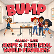 Slope & Rate Real World Problems BUMP Math Game - No Prep Grade 8 Review