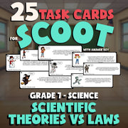 Scientific Theories vs Laws SCOOT TASK CARDS Science Game - No Prep Grade 7