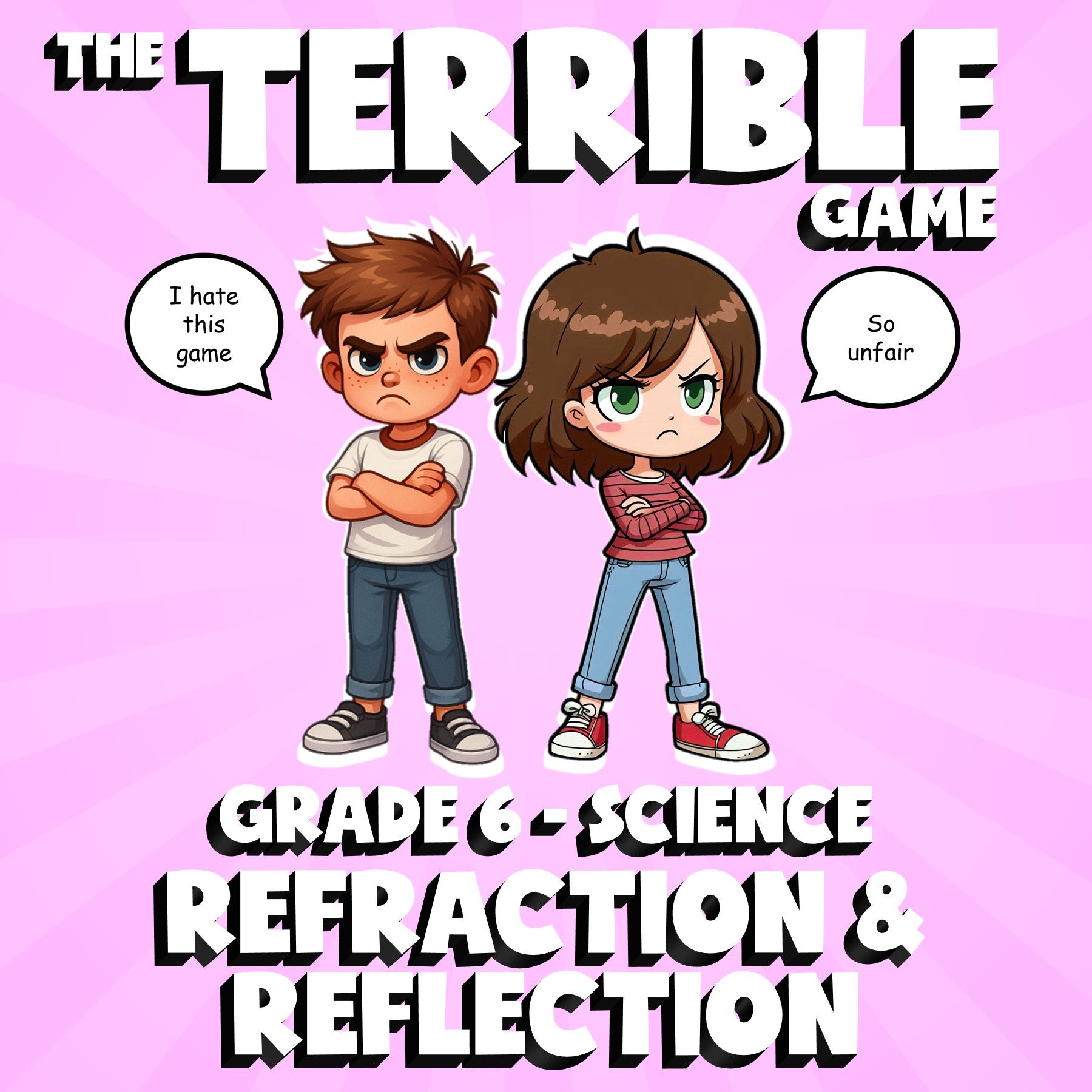 Refraction & Reflection THE TERRIBLE GAME - No Prep Grade 6 Science Review