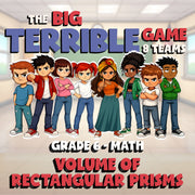 Volume of Rectangular Prisms BIG TERRIBLE GAME - No Prep Grade 6 Math Review