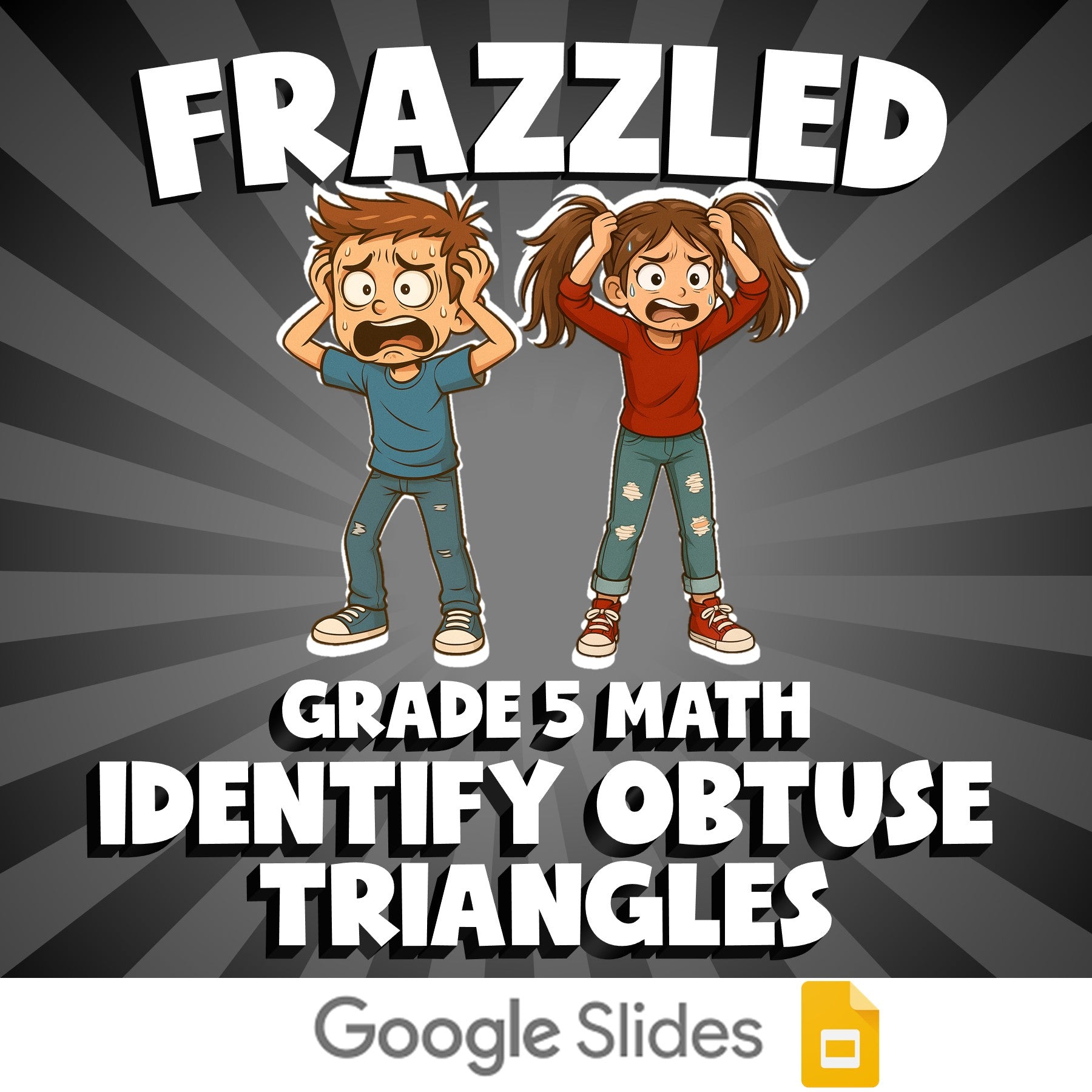 Identify Obtuse Triangles FRAZZLED Math Game - No Prep Grade 5 Review Activity
