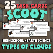 Types of Clouds SCOOT TASK CARDS Game - No Prep Earth Science Review Activity