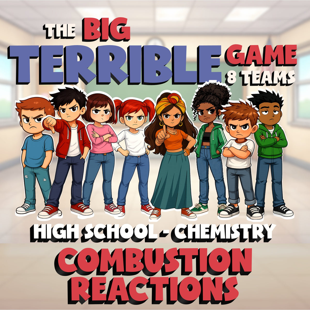 Combustion Reactions BIG TERRIBLE GAME - No Prep Chemistry Science Review
