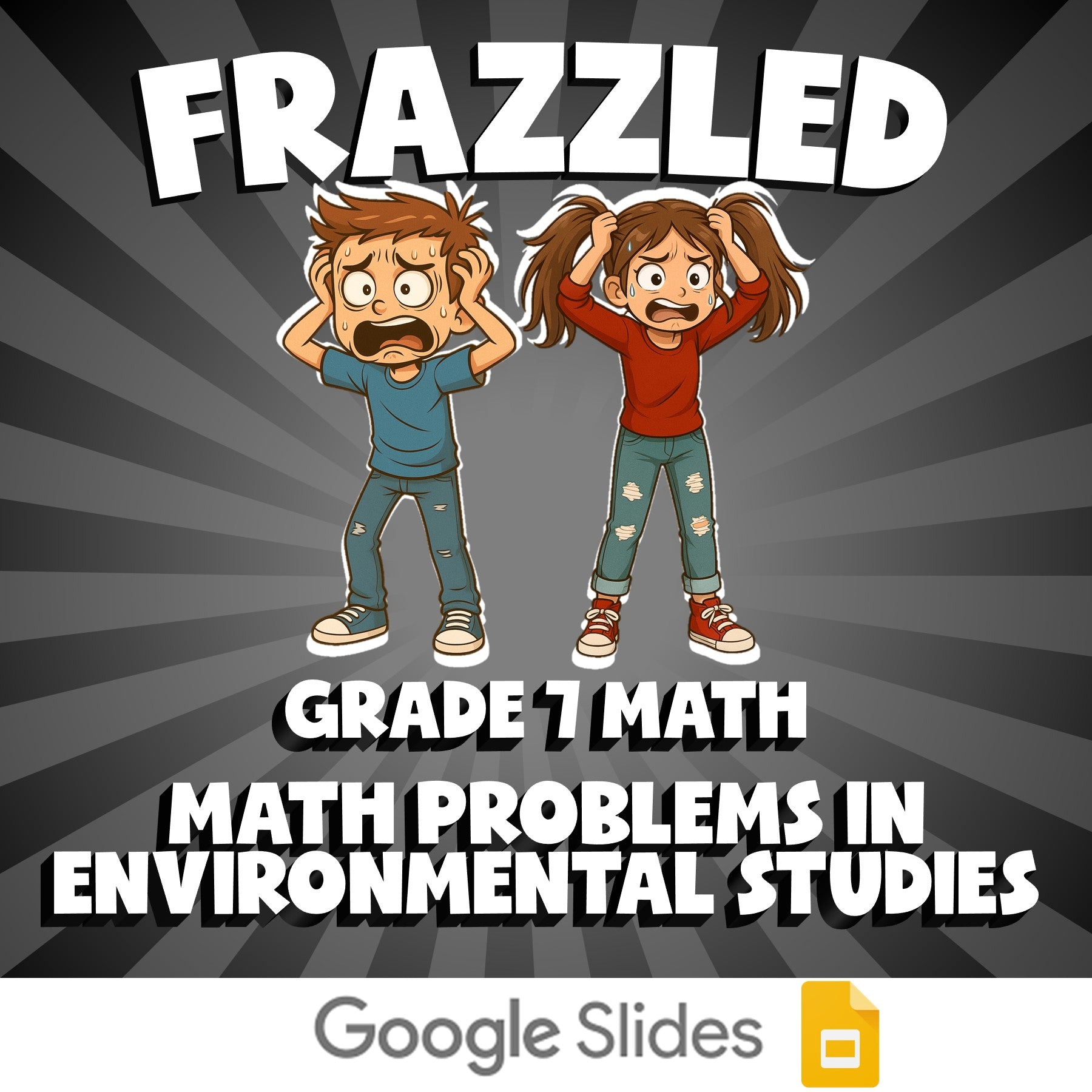 Math Problems in Environmental Studies FRAZZLED Math Game - No Prep Grade 7