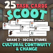 Cultural Continuity & Change SCOOT TASK CARDS Socials Game - No Prep Grade 3