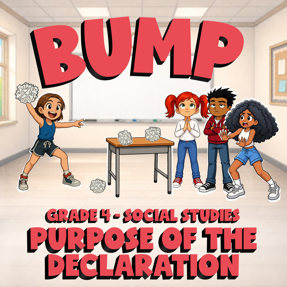 Purpose of the Declaration BUMP Socials Game - No Prep Grade 4 Review Activity