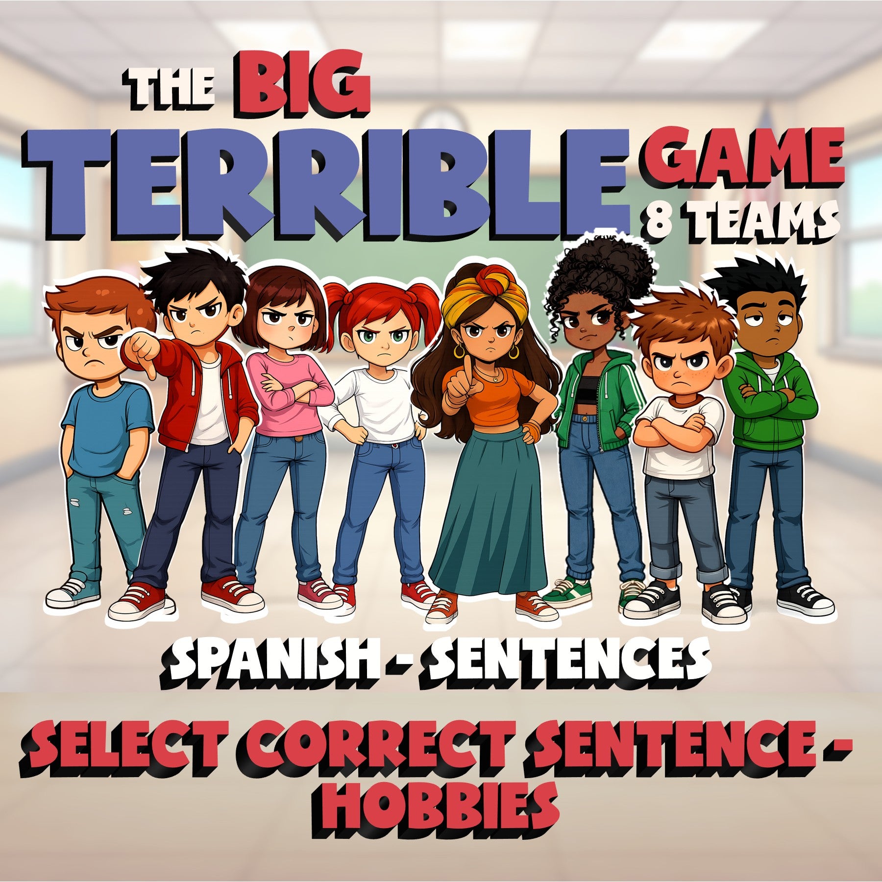 Select Correct Sentence - Hobbies BIG TERRIBLE GAME - No Prep Spanish Exercise