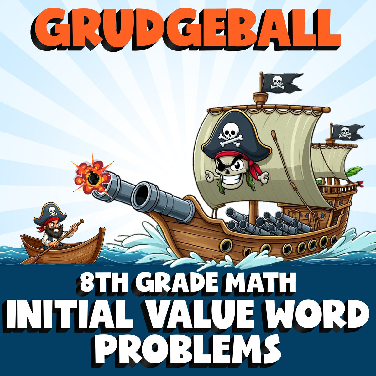 Initial Value Word Problems GRUDGEBALL Math Game - No Prep Grade 8 Review