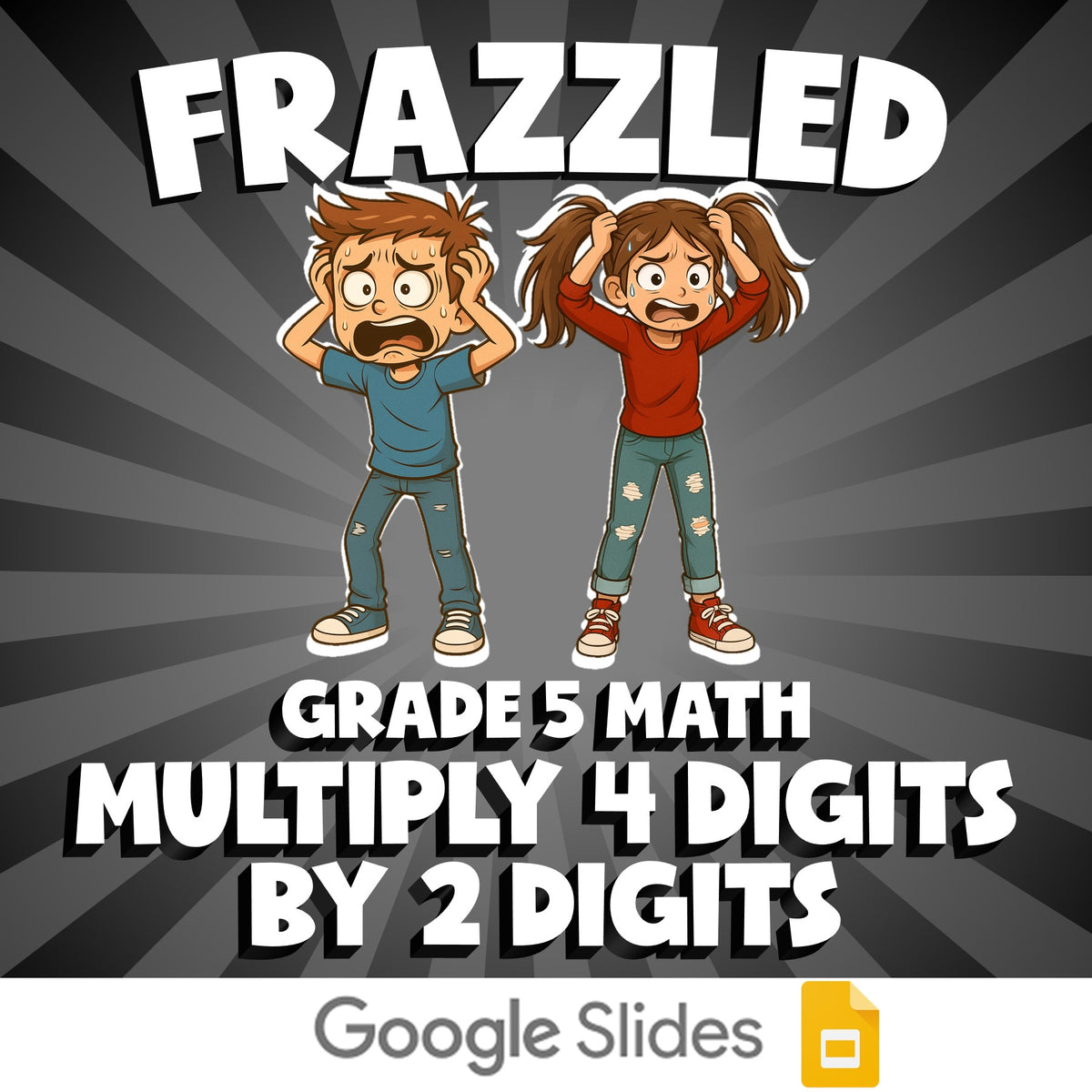 Multiply 4 Digits by 2 Digits FRAZZLED Math Game - No Prep Grade 5 Review