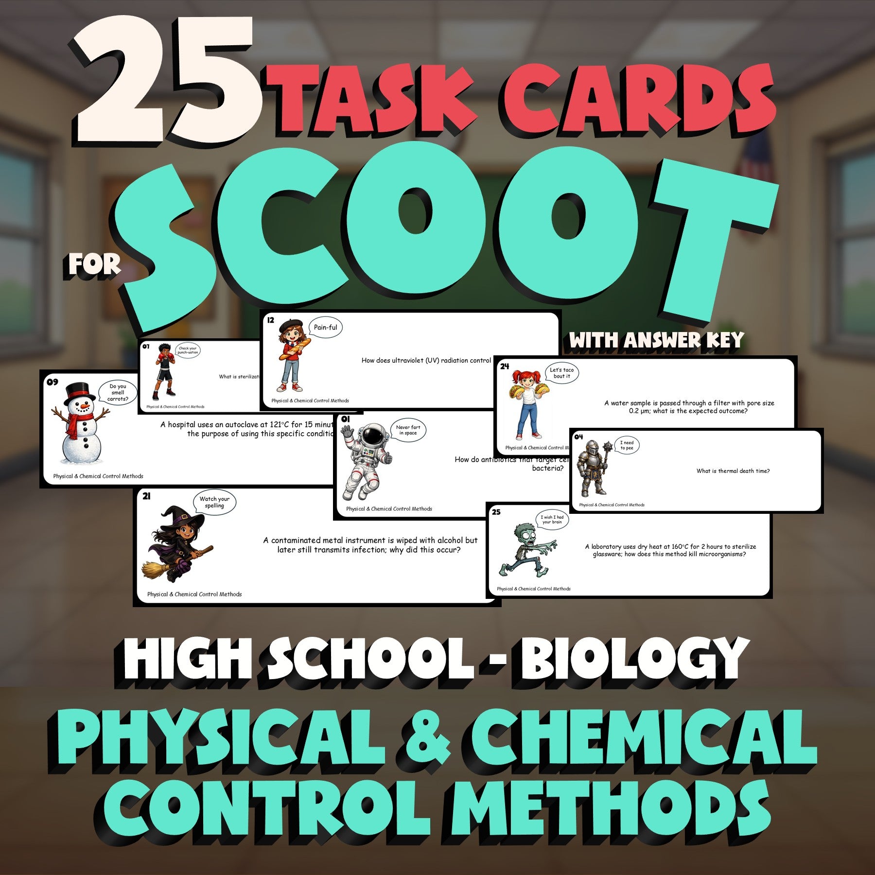 Physical & Chemical Control Methods SCOOT TASK CARDS Science Game - Biology