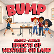 Effects of Weather on Land BUMP Science Game - No Prep Grade 3 Review Activity