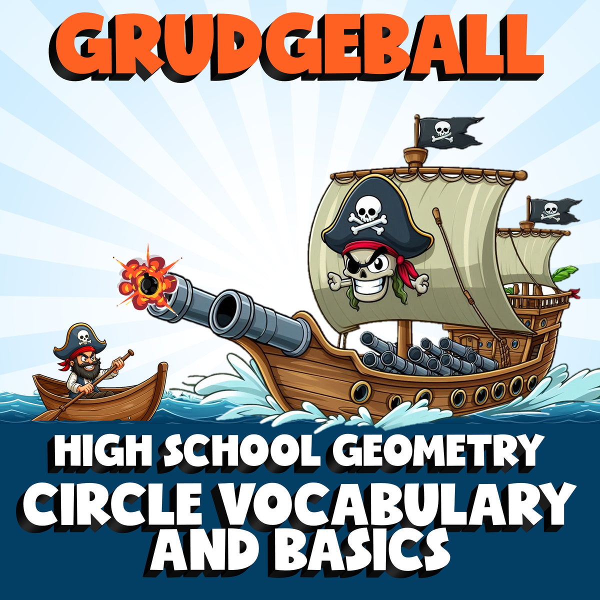 Circle Vocabulary and Basics GRUDGEBALL Math Game - No Prep Geometry Review