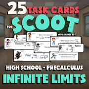 Infinite Limits SCOOT TASK CARDS Math Game - No Prep PreCalculus Review Activity