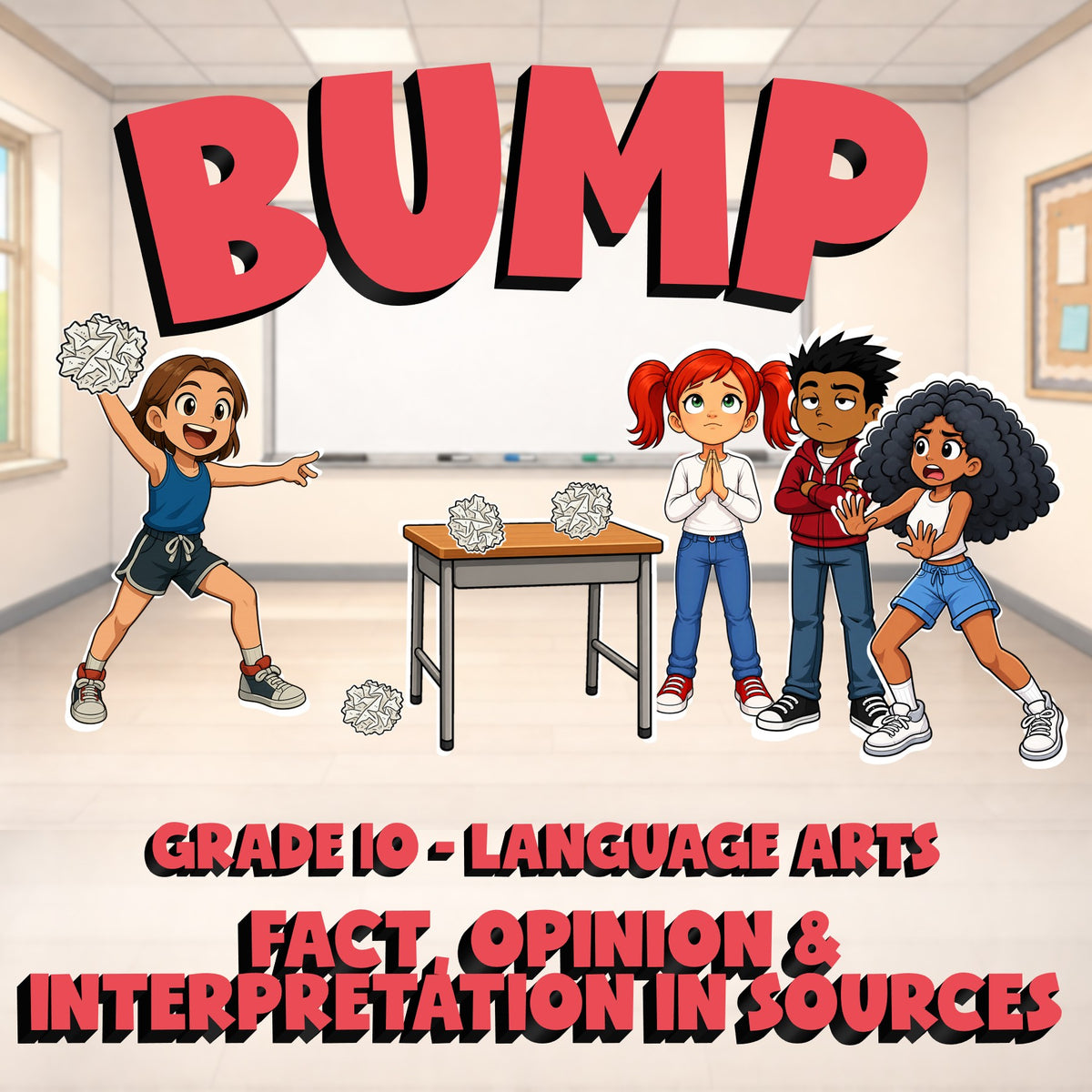Fact, Opinion & Interpretation in Sources BUMP ELA Game - No Prep Grade 10