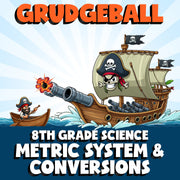 Metric System & Conversions GRUDGEBALL Science Game - No Prep Grade 8 Review