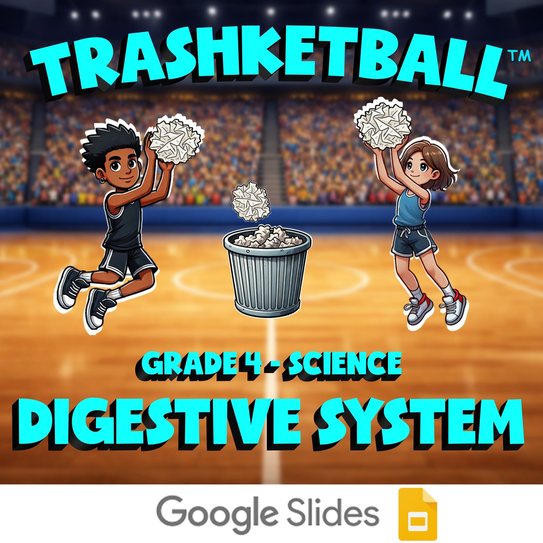 Digestive System TRASHKETBALL Science Game - No Prep Grade 4 Review Activity