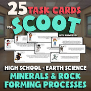 Minerals & Rock Forming Processes SCOOT TASK CARDS Game - No Prep Earth Science