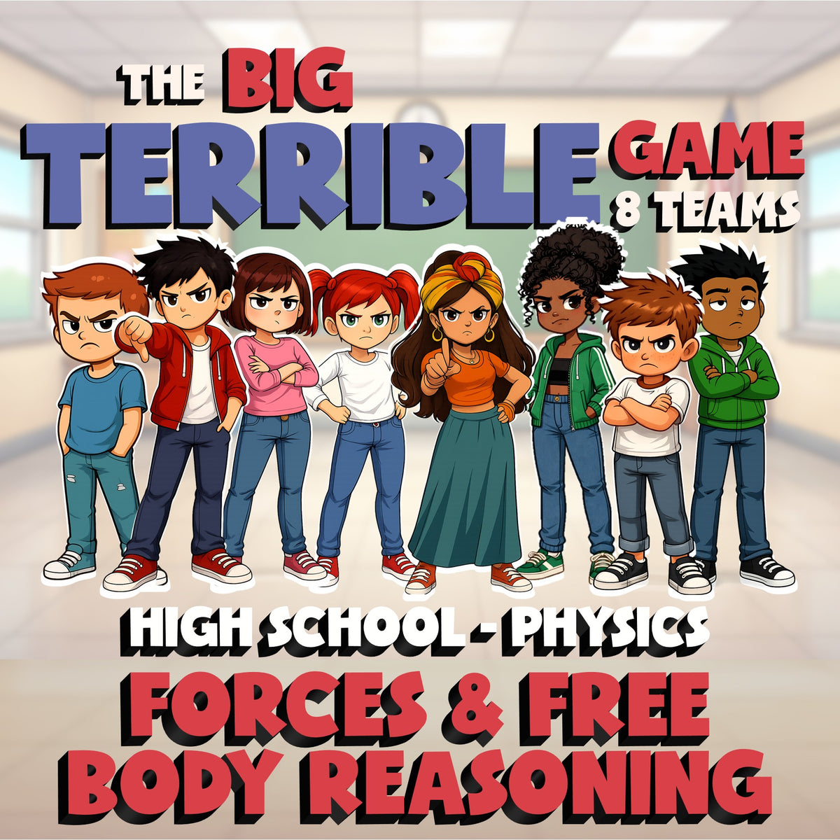 Forces & Free Body Reasoning BIG TERRIBLE GAME - No Prep Physics Science Review