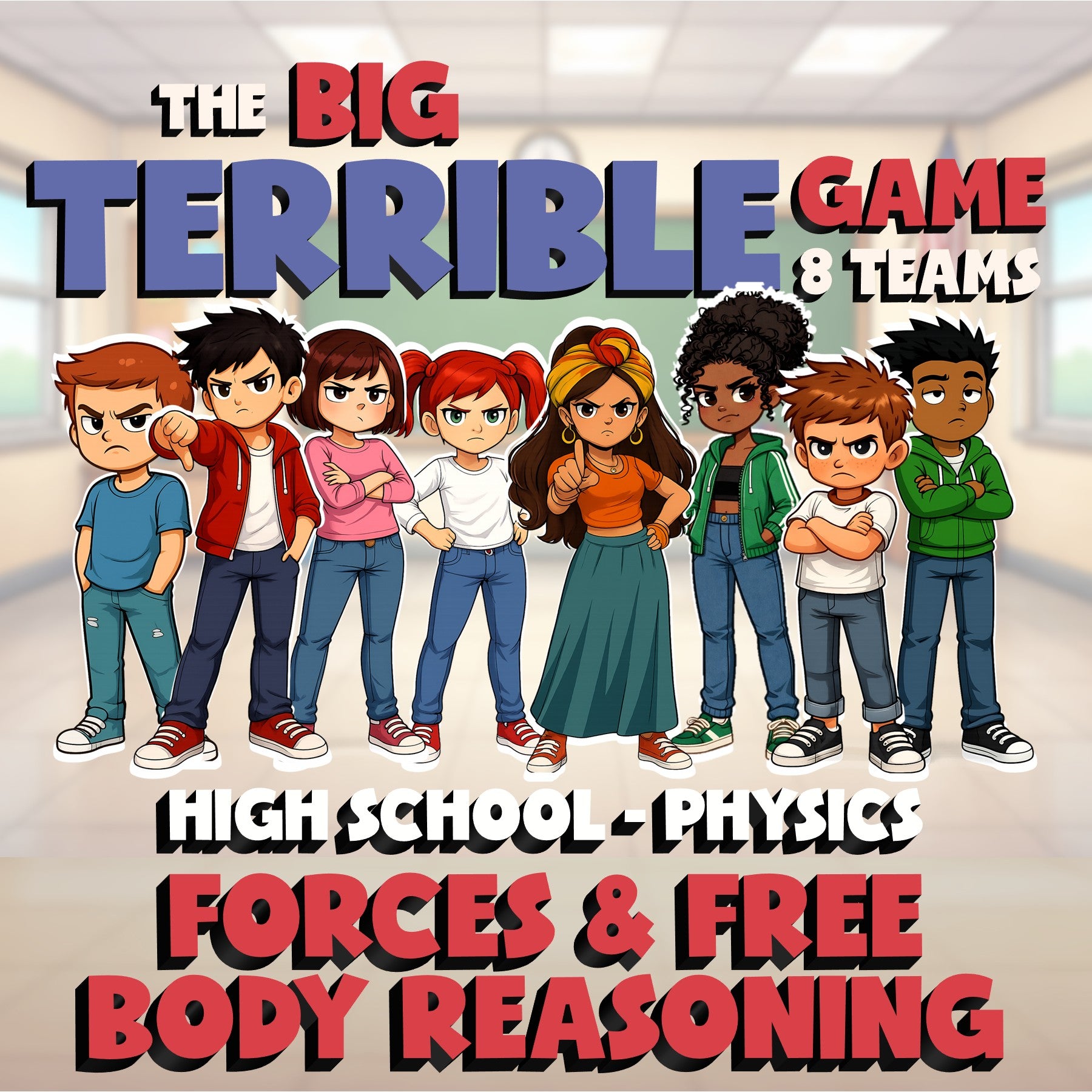Forces & Free Body Reasoning BIG TERRIBLE GAME - No Prep Physics Science Review