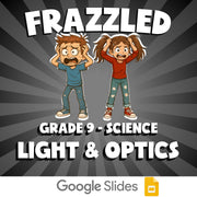 Light & Optics FRAZZLED Science Game - No Prep Grade 9 Review Activity