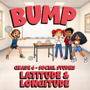 Latitude & Longitude BUMP Socials Game - No Prep Grade 6 Review Activity
