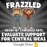 Evaluate Support for Central Ideas FRAZZLED ELA Game - No Prep Grade 10 Review