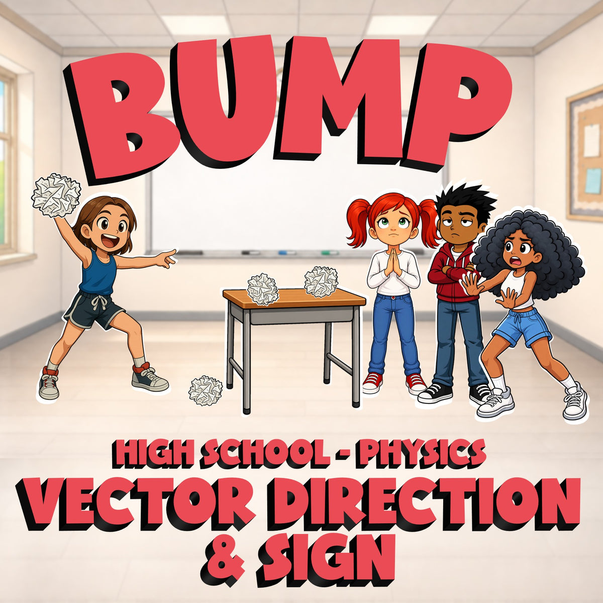 Vector Direction & Sign BUMP Science Game - No Prep Physics Review Activity