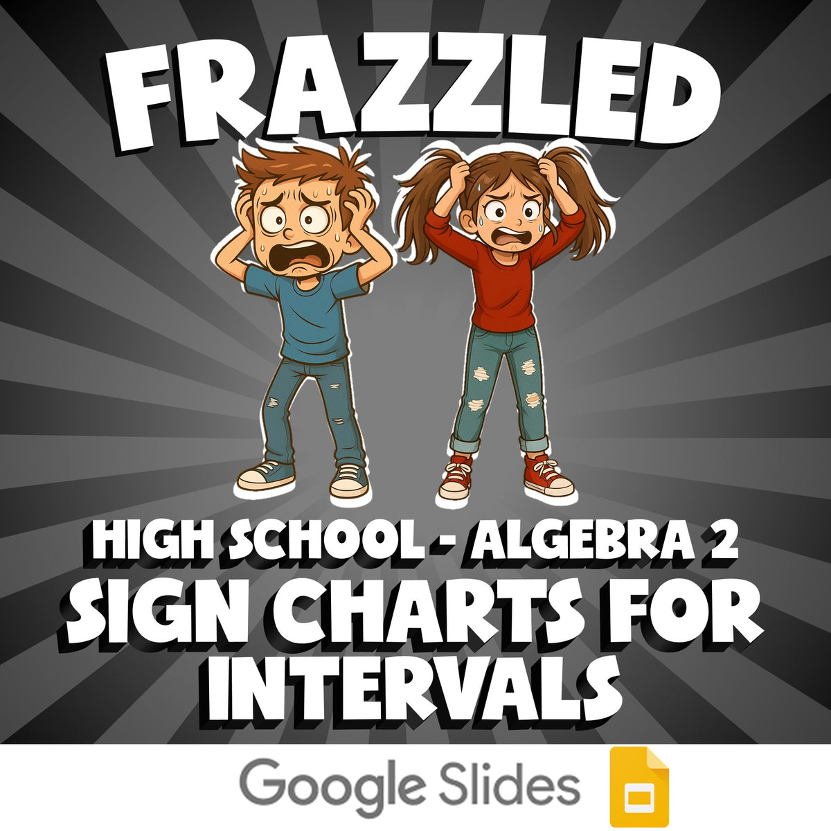 Sign Charts for Intervals FRAZZLED Math Game - No Prep Algebra 2 Review Activity