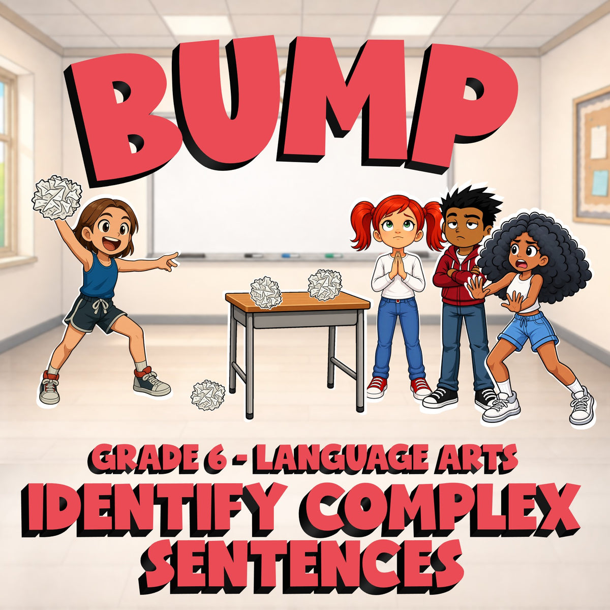 Identify Complex Sentences BUMP ELA Game - No Prep Grade 6 Review Activity