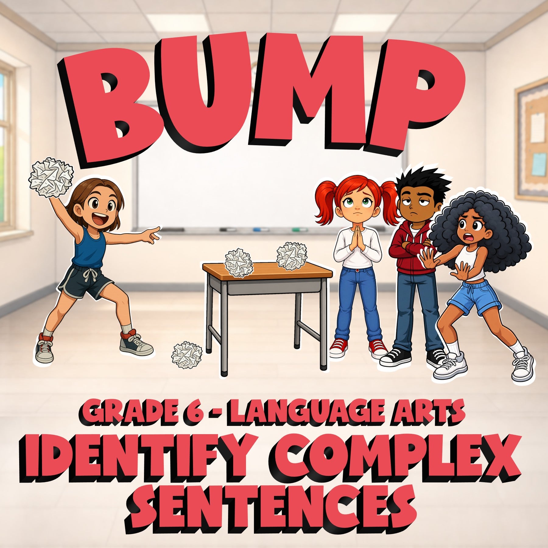 Identify Complex Sentences BUMP ELA Game - No Prep Grade 6 Review Activity