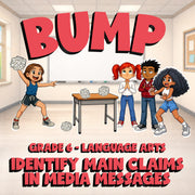 Identify Main Claims in Media Messages BUMP ELA Game - No Prep Grade 6 Review