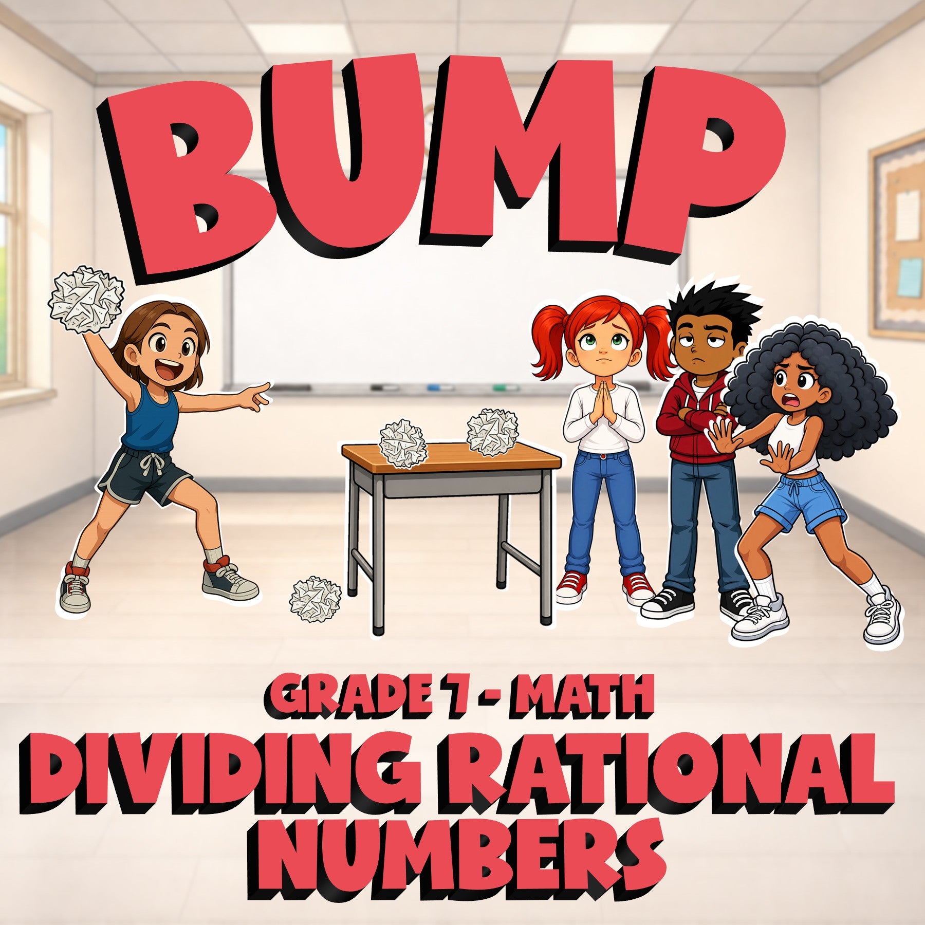 Dividing Rational Numbers BUMP Math Game - No Prep Grade 7 Review Activity