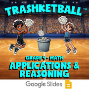 Applications & Reasoning TRASHKETBALL Math Game - No Prep Grade 4 Review