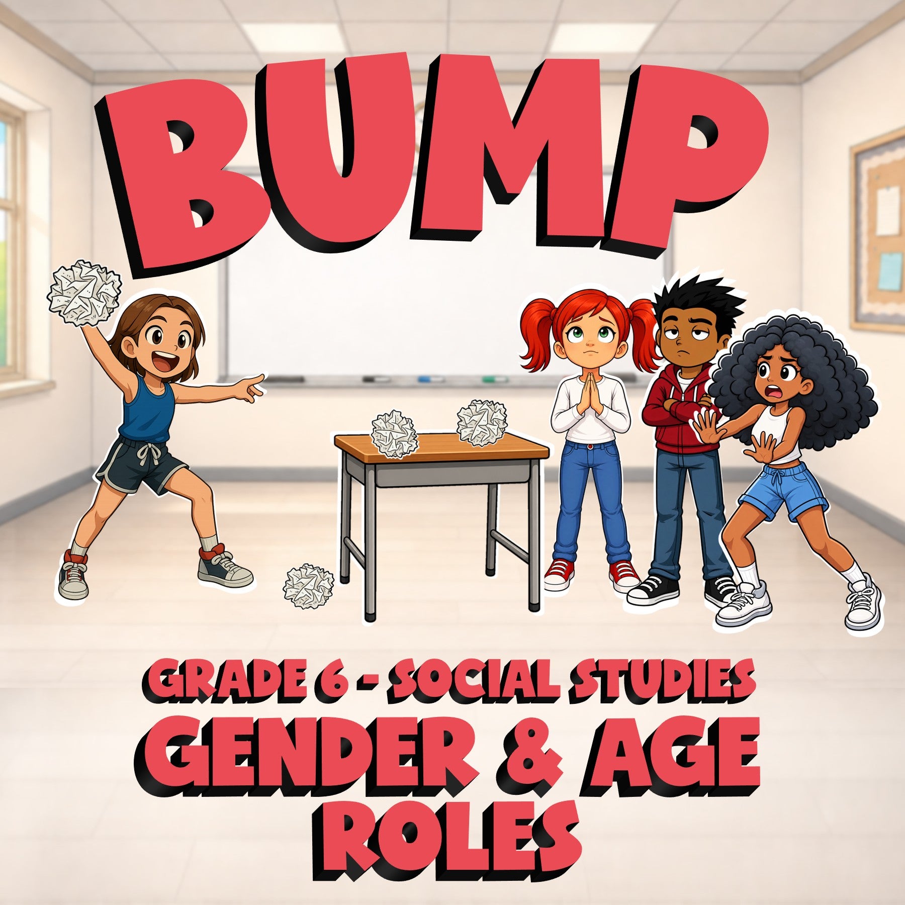 Gender & Age Roles BUMP Socials Game - No Prep Grade 6 Review Activity